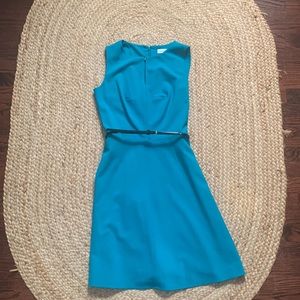 Calvin Klein dress. Size 6, with think black belt (teal, beautiful color!!)